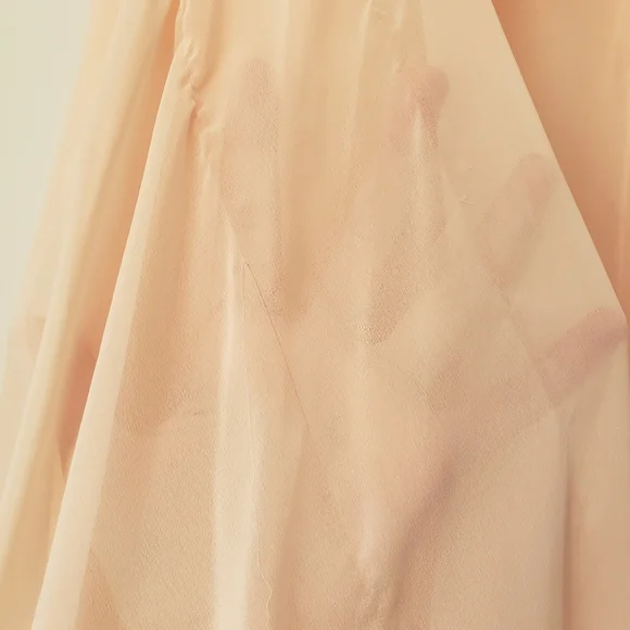 Vintage 80s Pink Pleated Ruched Formal High Low Midi Dress with Rose Detail - Picture 16 of 16